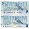 Image 1 : 1986 $5 BC-56eA #GPZ9730417 & BC-56eA-i #ANP4343069.  Lot of 2 UNC examples.