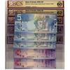 Image 1 : 2006 $5 BC-67aA(3) & 2005 $10 BC-68aA(2).  Lot of 5 replacement issues all BCS graded.  UNC60 to UNC
