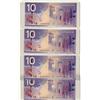 Image 1 : RADAR, 2005 $10 BC-68a  #BTS3312133, #3313133, 3314133 & 3315133.   Lot of 4 notes all CH UNC.