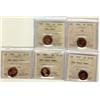 Image 1 : 1956, 1957(2), 1965 & 1966 1¢.  Lot of 5 coins all  ICCS PL65RD with different Cameo designations.