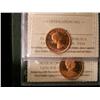 Image 1 : 1963 & 1969 1¢ ICCS PL65RD ULTRA HEAVY CAMEO.  Lot of 2 coins.