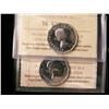 Image 1 : 1954 5¢ SF PL64 Heavy Cameo & PL65.  Lot of 2 ICCS graded coins both SF varieties..