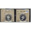 Image 1 : 1964 50¢ PL65 ULTRA HEAVY CAMEO & 1965 50¢ ICCS PL66 Heavy Cameo.   Lot of 2 coins.