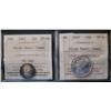 Image 1 : 1967 10¢ & 25¢ ICCS SP65 ULTRA HEAVY CAMEO.  Lot of 2 coins.