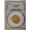 1913 $5 Gold PCGS MS62, lots of lustre.