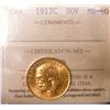 1917c Gold Sov ICCS MS60. Good lustre.