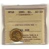 1881 Nfld $2 Gold ICCS AU50.