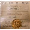 Image 1 : 1888 Nfld $2 Gold Obv 3 ICCS AU58.
