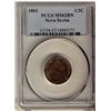 1861 NS 1/2¢ PCGS MS62BN.  Shows trace red.