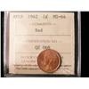 Image 1 : 1942 Nfld 1¢ ICCS MS64RD.  Lustrous and 75% red.
