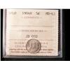 Image 1 : 1904H Nfld 5¢ ICCS MS63.  Sharp and lustrous coin.