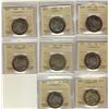 Image 1 : 1873, 1882H, 1885, 1907, 1909, 1911, 1917c & 1918c Nfld 50¢ ICCS F12.  Lot of 8 coins.