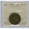 Image 1 : 1858 1¢ ICCS AU55.  Chocolate brown.