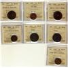 Image 1 : 1859 Nar 9 & 1955 SF 1¢ MS62, 1859 Nar 9, 1906, 1907 & 1948 A To Dent MS60.   Lot of 7 coins all ICC