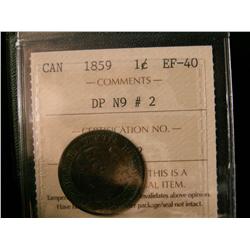 1859 1¢ DP N9 #2 ICCS EF40.