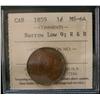 Image 1 : 1859 1¢ Nar Low 9 ICCS MS64RB.