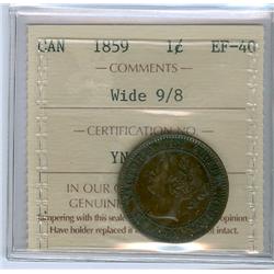 1859 1¢ Wide 9/8 ICCS EF40.