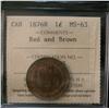 Image 1 : 1876H 1¢ ICCS MS63RB.