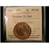 Image 1 : 1886 1¢ Obv 2 ICCS MS64Red.  A scarce date.