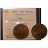 Image 1 : 1887 1¢ ICCS MS64RD. 70% Rd.  Wine red example.