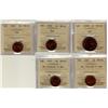 Image 1 : 1898H, 1928, 1947 & 1947 ML Ptd 7(2) 1¢ ICCS MS63RD.  Lot of 5 coins all with full lustre.