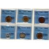Image 1 : 1909 1¢ CCCS MS63RB.  Lot of 6 coins including, 1909 1¢ MS63RB(3), one with Vert de Gris designation