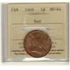 Image 1 : 1909 1¢ ICCS MS64RD.75% red and very lustrous.