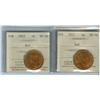 Image 1 : 1911 & 1912 1¢ ICCS MS64RD.  Lot of 2 coins.