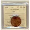 Image 1 : 1911 1¢ ICCS MS64RD.  Darkish wine red issue.