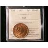 Image 1 : 1911 1¢ ICCS MS65RD.  Gem 95% red example.
