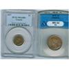 Image 1 : 1915 1¢ ANACS MS64RB & 1927 PCGS MS64BN.  Lot of 2 coins.