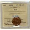 Image 1 : 1929 1¢ ICCS MS65RD.100% Rd.  Gem example. Tied for finest.