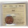 Image 1 : 1934 1¢ ICCS MS64RD. 95% red with lots of lustre.