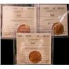 Image 1 : 1937, 1938 & 1939  1¢ ICCS MS65RD. Lot of 3 coins all full red.