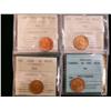 Image 1 : 1938, 1939 & 1952 1¢ ICCS MS65 and 1939 1¢ CCCS MS65.  Lot of 4 coins all full red.