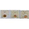 Image 1 : 1939(2) MS65RD & 1945 1¢ MS63RD.  Lot of 3 coins all ICCS graded.