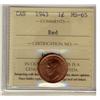 Image 1 : 1943 1¢ ICCS MS65RD. 95% red.
