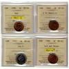 Image 1 : 1949 A to Dent, 1996 Far and Near 6 1¢ Varieties,  Lot of 4 coins all ICCS graded.  1949 VF30, 1996 