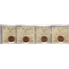 Image 1 : 1951 1¢ ICCS MS64RD.  Lot of 4 coins.