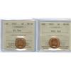 Image 1 : 1953 1¢ SF & NSF ICCS MS64.  Lot of 2 coins both Red.
