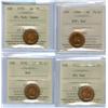 Image 1 : 1954 NSF, 1955 SF(2) & 1956 1¢ ICCS PL65.  Lot of 4 coins with one Cameo designation.