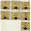 Image 1 : 1871, 1874H Pln, 1881H, 1885 Sml 5, 1887, 1898 & 1901 5¢ ICCS F12.  Lot of 7 coins.