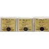 Image 1 : 1875H Sml G6, 1884 Nr G4 & 1908 Lg 8 VG10.  Lot of 3 coins all ICCS graded.  All better dates and/or