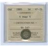 Image 1 : 1885 5¢ 5 over 5 ICCS VF20. Popular variety.