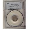 Image 1 : 1885 5¢ Sm/Lg 5¢ PCGS VF35. 5 over 5 Vruety. Attractive variety with remaining lustre.