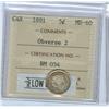 Image 1 : 1891 5¢ Obv 5 ICCS MS60.  Lustrous white example.