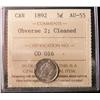 Image 1 : 1892 5¢ Obv 2 ICCS AU55.  Designated, Cleaned.