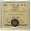 Image 1 : 1900 5¢ Rd 0 ICCS AU50.