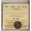 Image 1 : 1901 5¢ ICCS AU58. Lots of lustre.