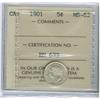 Image 1 : 1901 5¢ ICCS MS62. White and lustrous.